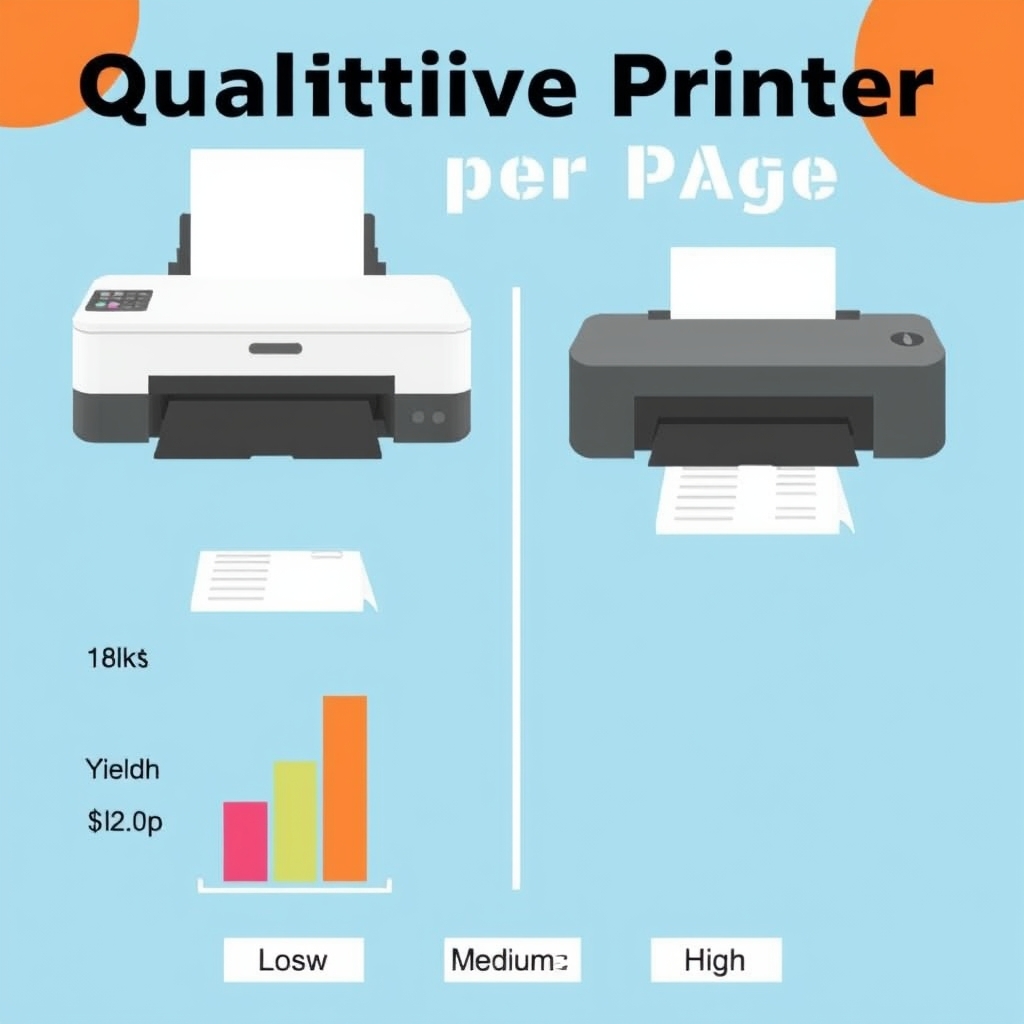 Qualitative comparison of printer cost per page.