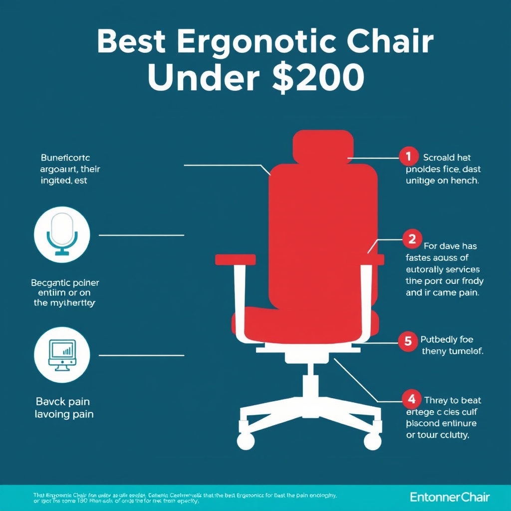 Best Ergonomic Chairs Under $200 for Back Pain Relief infographic summary