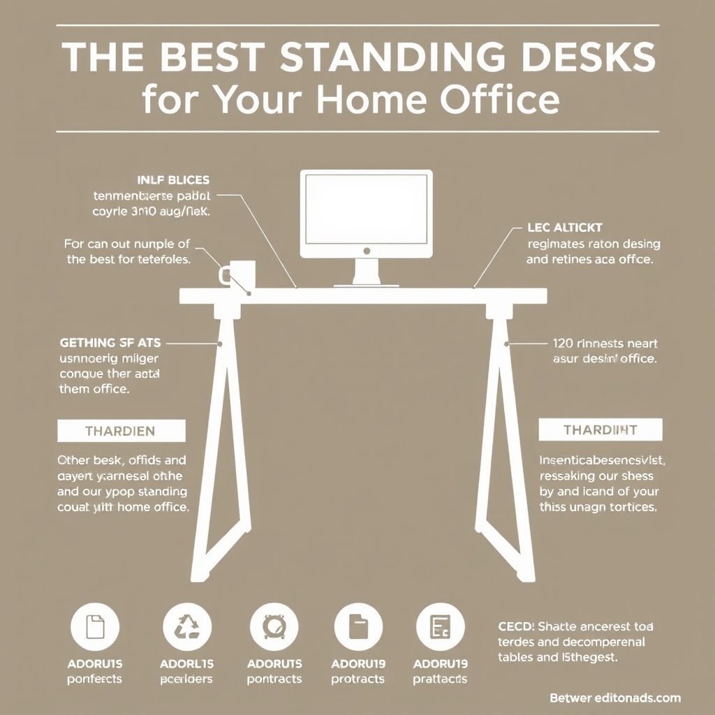 The Best Standing Desks for Your Home Office infographic summary