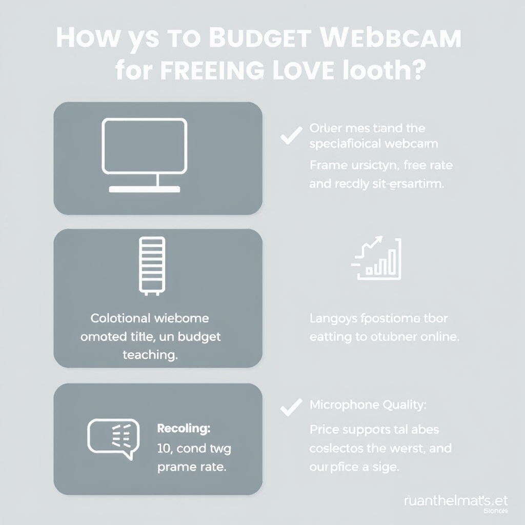 Infographic comparing key features of budget webcams for Zoom teaching