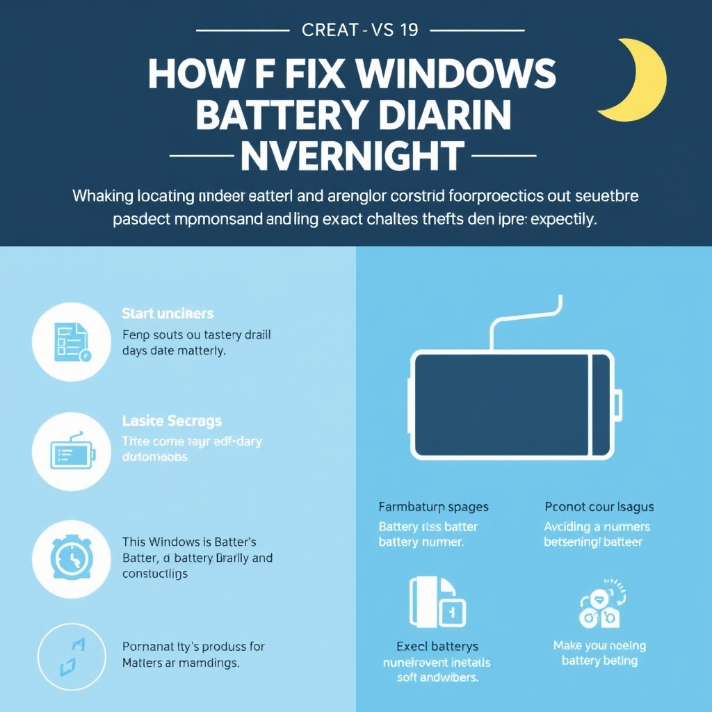 How to Fix Windows Battery Drain Overnight infographic summary