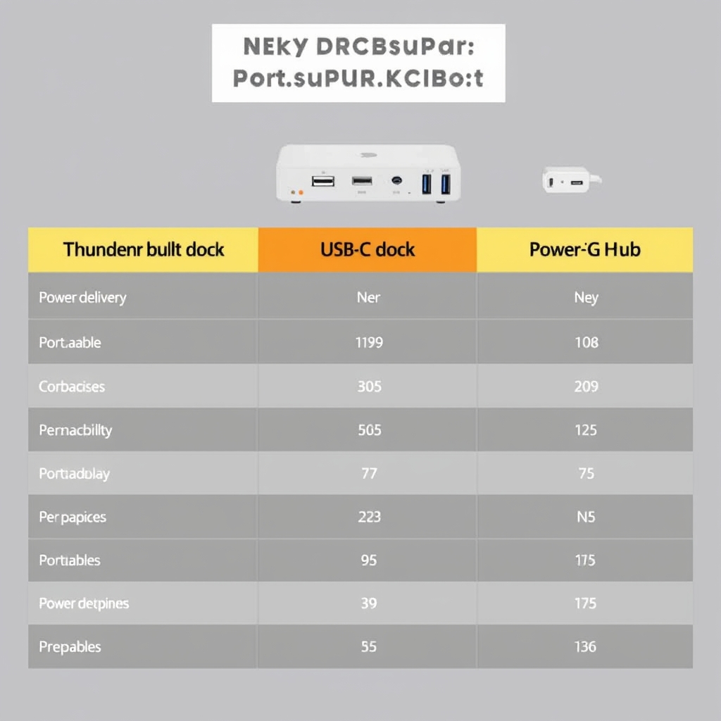 Comparison chart of laptop docks and USB-C hubs