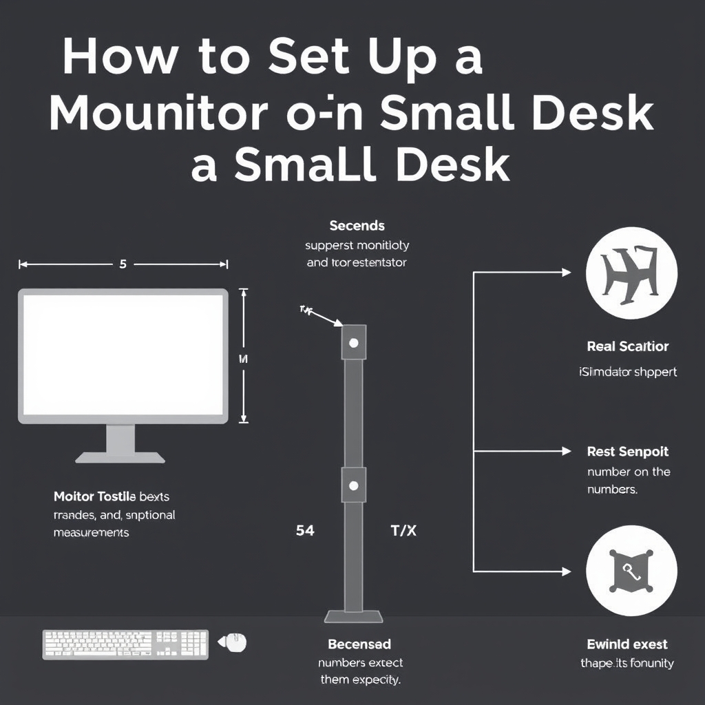 How to Set Up a Monitor Arm on a Small Desk: A Step-by-Step Guide with Measurements infographic summary